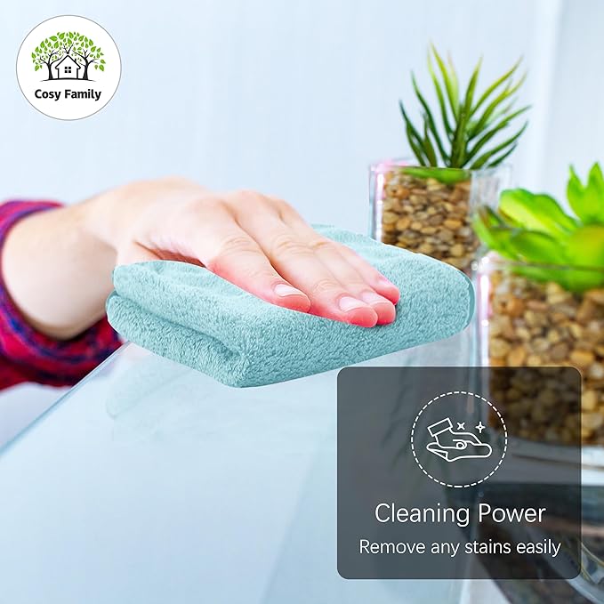 Cosy Family 24 Pack Soft Washcloths Set - 12 x 12 inches, Quick Drying - Highly Absorbent Coral Velvet Fingertip Towel Bathroom Wash Clothes for Bath, Spa, Facial, Kitchen - Warm Color