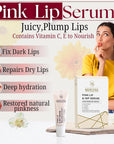Merlena Pink Lip & Nip Serum - Hydrates and Repairs Dry, Peeling Lips and Nipples, Adds Collagen for Plumpness, Soothes Flaky Skin, Organic Vitamin C & E Formula 8ml