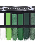Green Eyeshadow Palette with Mirror Lime Forest Emerald Tones Matte Shimmer 6 Colors Mini Eye Shadow Pallet Travel Size Highly Pigmented for Goth Fairy Joker Wicked Halloween Parties Makeup