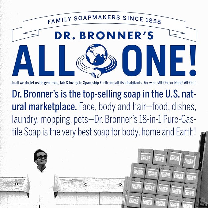 Dr. Bronner's Magic Soap-Pure-Castile Liquid Soap Refill (Rose 32 ounce, 2-Pack)-Regenerative Organic Certified Oils, For Body, Hair, Laundry, Pets & Dishes, Concentrated, Vegan, Non-GMO