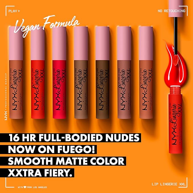 NYX PROFESSIONAL MAKEUP Lip Lingerie XXL Matte Liquid Lipstick - Hot Caramelo (Warm Caramel)