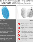 2 Pack Silicone Body Scrubber for Shower, Soft & Gentle Loofah Alternative for Sensitive Skin, Quick-Drying & Hygienic Body Wash Scrubber Brush for Women, Men & Kids (Blue & Pink)