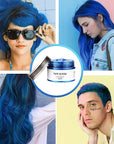 Temporary Blue Hair spray, Instant hair dye Wax 4.23 oz-Hairstyle Cream Hair Pomades Hair Color Wax for Party Cosplay Easy Cleaning(1, Blue)