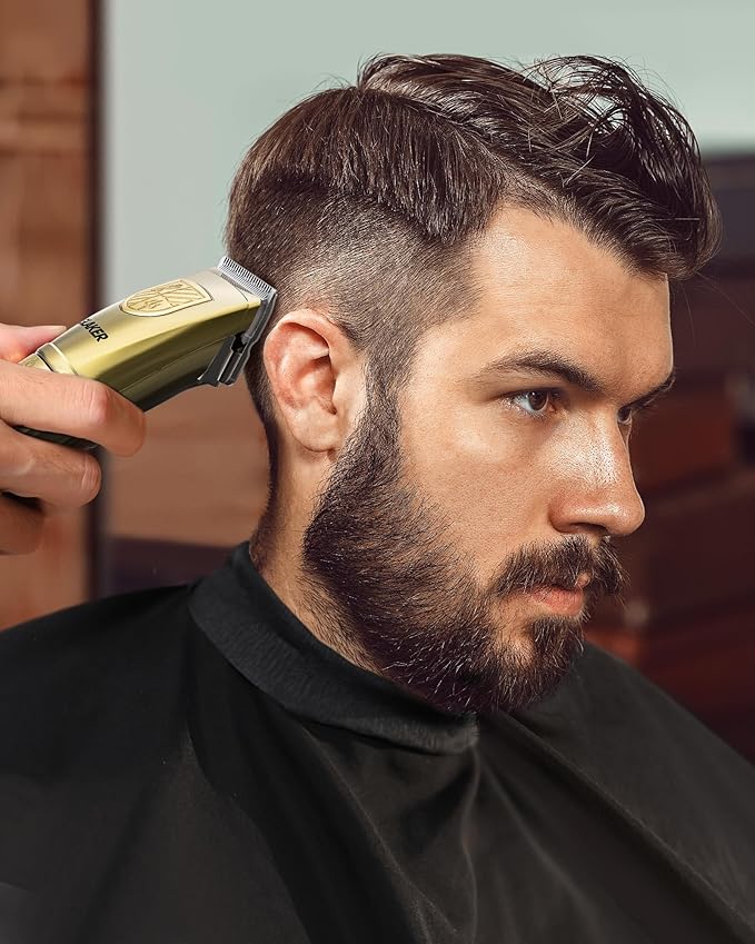 GLAKER Hair Clippers for Men,Professional Mens Hair Clippers Cordless Clippers for Hair Cutting, Hair Clippers and Hair Trimmer Kit Zero Gap Trimmer with LED Display 15 Guide Combs