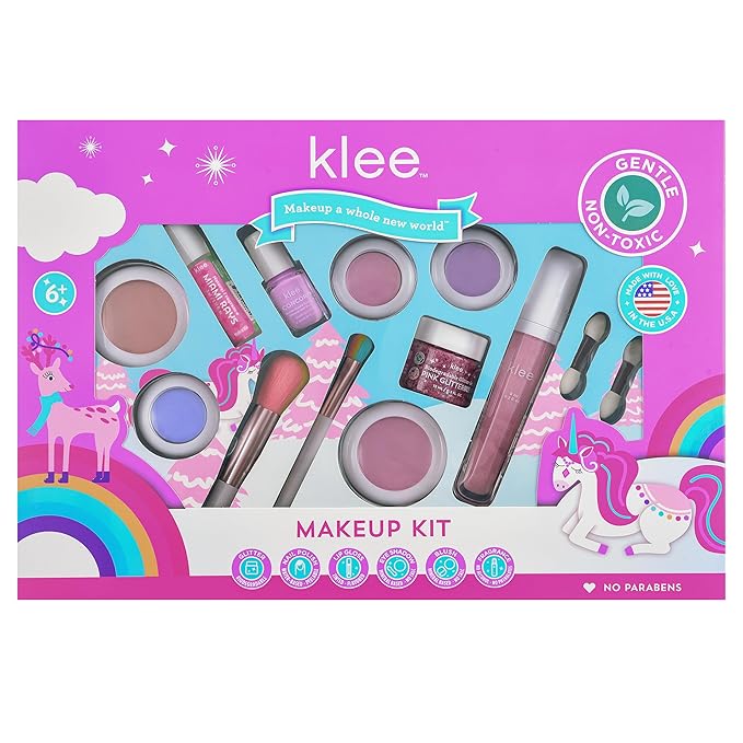 Luna Star Klee Deluxe Holiday Makeup Kit for Kids, Tweens and Teens. Non-Toxic and Kid-Friendly. Made in USA. (Jolly Snuggles)