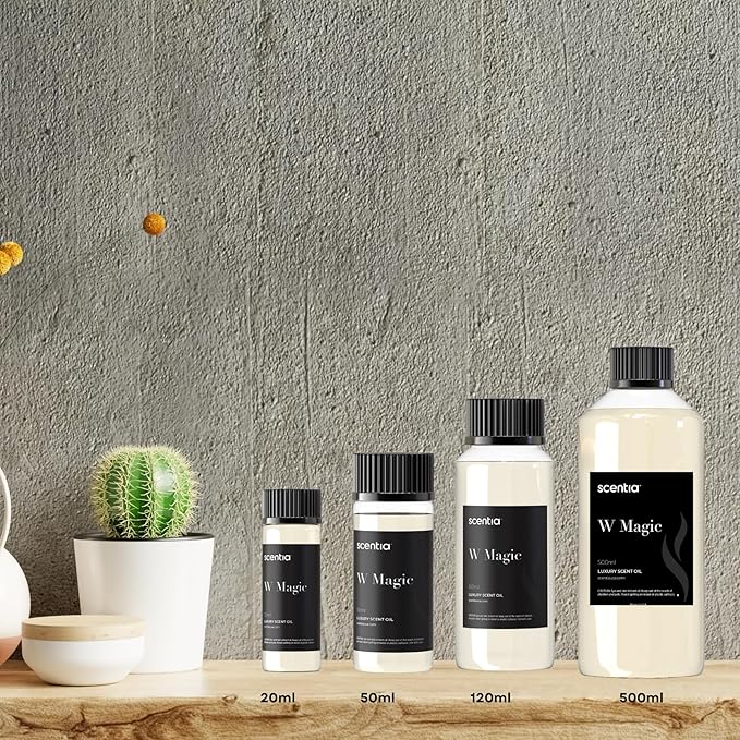 Scentia W Magic Hotel Diffuser Oil - 120 mL 4.06 fl oz - Aromatherapy Fragrance Inspired by 5-Star Hotels - Thanksgiving & Holiday Gift | Notes of Bergamot, Lemongrass, Jasmine