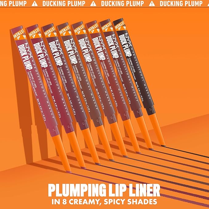 NYX PROFESSIONAL MAKEUP Duck Plump Plumping Lip Liner, Matte Pencil With Up To 10HR Wear, Dash Of Cocoa (Cocoa Brown Lip Liner)