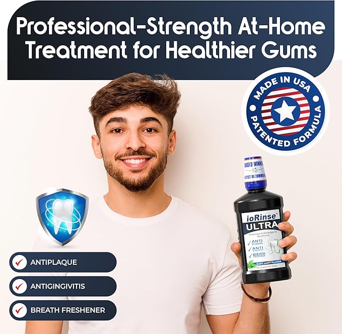 ioRinse Ultra Mouthwash is The Choice of 1,000s of Dentists as The Mouth Wash for Adults and Kids Oral Care and Hygiene. It's an Alcohol Free, Bad Breath Treatment and Gum mouthwash with Xylitol.