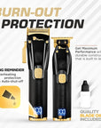 Fagaci Professional Hair Clippers for Men Set Turbo Power with Precise Cutting, Barber Clippers for Hair Cutting, Cordless Hair Clippers and Trimmers Set, Maquina de Cortar Cabello, Haircut Barber Kit