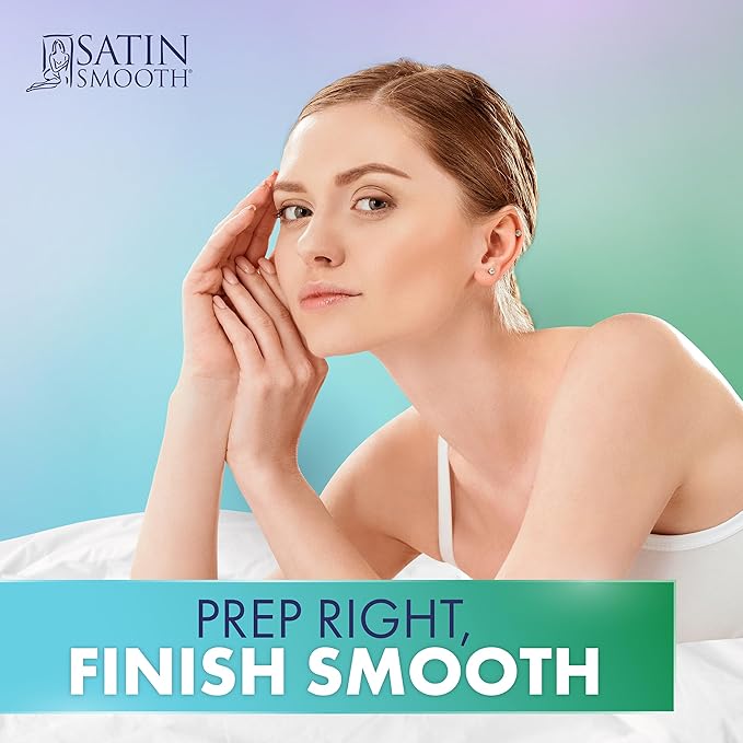 SATIN SMOOTH Pre Wax Cleanser & Aloe Vera Post Wax Cooling Gel Duo - Hair Removal Prep and Aftercare Kit, 16 oz
