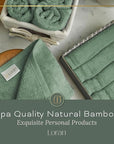 Sage Green Washcloths Set of 6 Soft Facial Cloths 10” x 10” 100% Viscose Derived from Bamboo Spa-Like Feel Silky Face Cloth for Skin Cleansing