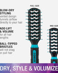 Conair Styling Essentials Brush Set, Full-Size and Mid-Size Vent, Value Pack