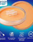 Blue Squid Face Paint Water Based Single Cake Professional Face Paint & Body Paint - Water Activated, Kids Adults Face Painting for Costume, Halloween Makeup, Cosplay - UV Pastel Orange Face Paint 30g