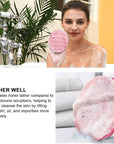 INNERNEED Soft Silicone Body Cleansing Brush Shower Scrubber, Gentle Exfoliating and Massage for All Kinds of Skin (Pink)