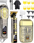 Professional Hair Clipper Set for Men, Rechargeable Cordless Clippers and Trimmers Set, Electric Foil Shavers and Beard Trimmers, Hair Cutting Tools with LED Display, Gifts for Men