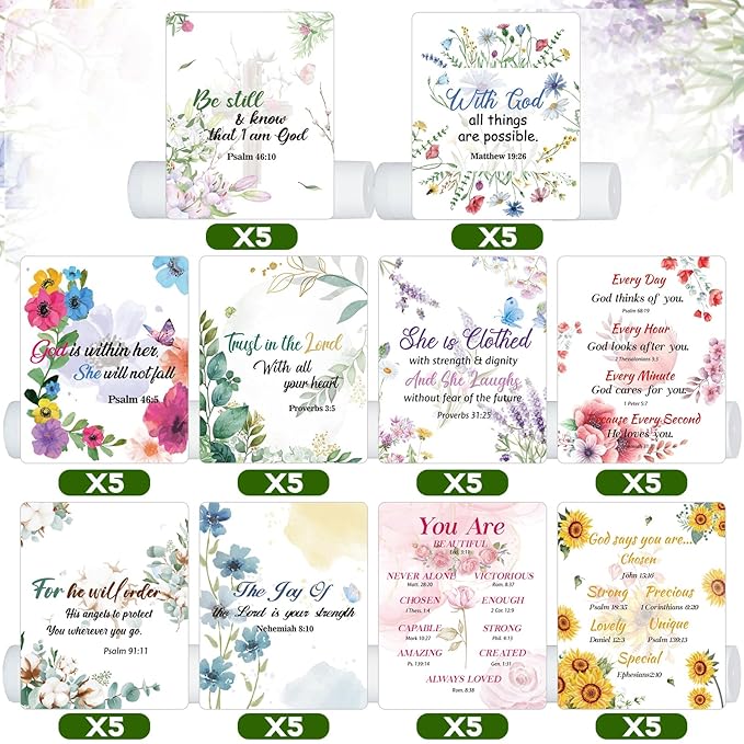 50 Pack Lip Balm Religious Floral
