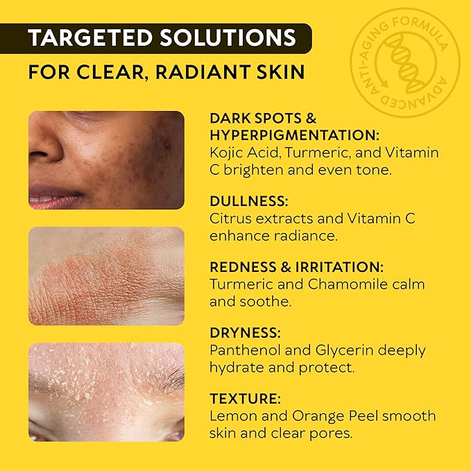 Turmeric Kojic Acid Cleansing Pads - Exfoliating Turmeric Pads for Face Dark Spots, Discoloration - Daily Skin Care for Men & Women - Natural Glow Facial Wash
