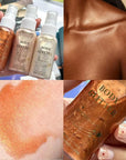 MAEPEOR Body Glitter Spray 4 Colors Quick-Drying and Non-Sticky Body Glitter Spray Moisturizing Bronze Body Shimmer for Face Hair Body (80ML, 02 Rose Gold)
