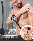 VWMYQ 2 Pack Back Scrubber for Shower, 17in Lengthen Long Handle Body Brush, Double Sided Shower Brush for Shower Exfoliating and Massage Can Produce Rich Foam, Long Handle Back Scrubber for Men
