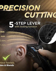 Fagaci Professional Hair Clippers for Men with DLC Blades and High Torque Vector Motor, Barber Clippers and Trimmers Set Zero Gap, 12000 RPM Hair Cutting Kit, Mens Haircut Cordless Clipper for Barber
