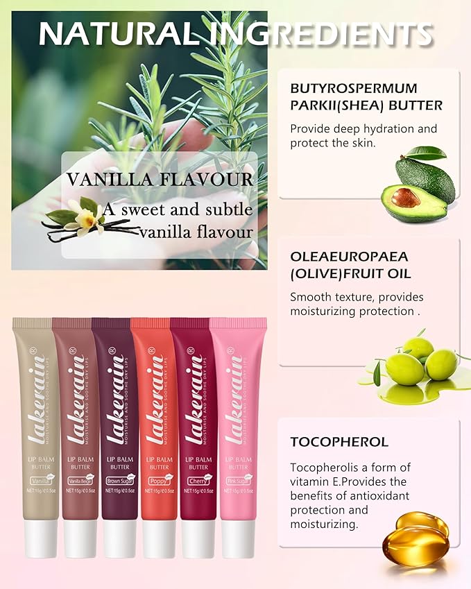 Tinted Lip Butter Balm-3 Colors Vanilla Beige Brown Lip