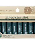 Organic Lip Balm Set, 8 Flavors - Moisturizing for Cracked & Dry Lips, For Men & Women