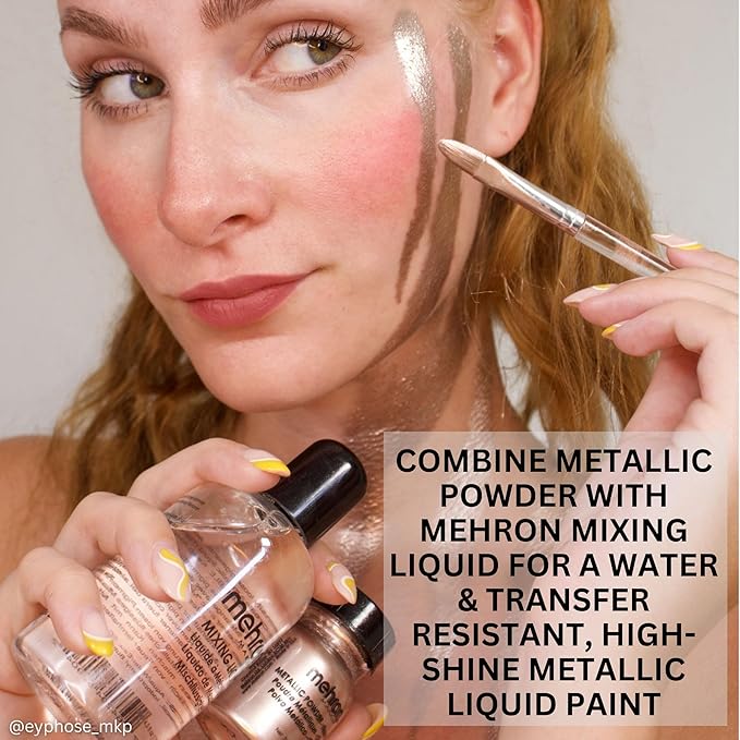 Mehron Makeup Metallic Powder (.) with Mixing Liqu 17 oz