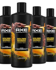 AXE Fine Fragrance Collection Body Wash For Men Golden Mango 4 Count 12h Refreshing Scent Shower Gel Infused with Mango, Mandarin, and Vetiver Essentials Fine Fragrance Collection 18 oz