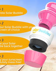 Solar Buddies Sunscreen Applicator - Single Full Pink - Refillable Roll on Sponge Sunscreen, Suncream & Lotion Applicator For Kids, Adults & Families - Holds 3.4fl oz, Perfect Size for Travel