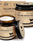 Whipped Tallow Cream for Face & Body - 100% Grass-Fed Beef Tallow, Natural Honey & Beeswax Moisturizer, Deep Hydration & Nourishment, Oil-Free & Unscented, Fast Absorbing