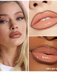 KISSIO Lip Stain Set,Peel Off Lip Liner Stain and Lip Care Oil,Transfer Proof,Long Lasting and Waterproof Lip Tint,Matte Finish,Lip Combo,05 Light brown