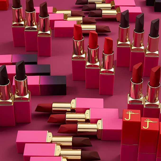 Juvia's Place Reds & Berries Velvety Matte Lipsticks The Deep Reds Rouge - Deep Wine Red, Soft-Matte Lipstick, Hydrating, Highly Pigmented, Creamy, Smooth, and Long-Lasting