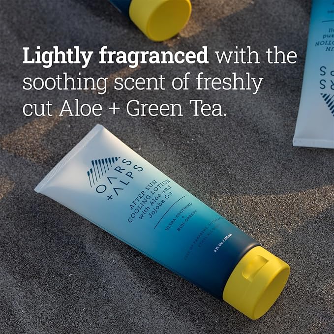 Oars + Alps After Sun Cooling Lotion, Includes Aloe Vera and Cucumber Extract for Sunburn Relief, Fresh Cut Aloe Scent, 8 Fl Oz