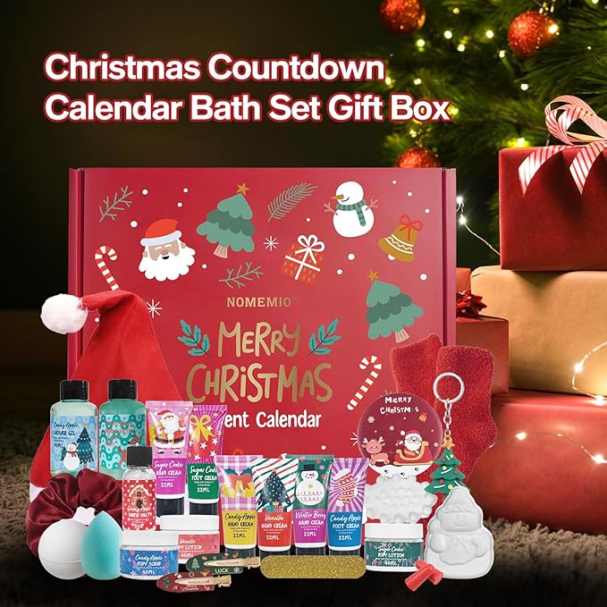 Beauty Advent Calendar 2025 for Adults Women & Teen Girls, 24 Days Bath and Body Christmas Gifts Sets for Women, Spa Gift Baskets for Her, Skincare Beauty Gifts Box Kit