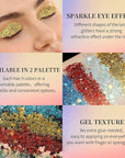 FANDAMEI Face Glitter, 2 PCS Face Glitter Gel 18 Grids, Body Hair Glitter for Kids Women for Makeup, Halloween Rave Concert Face Paint Glitter