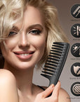 SALONSILK Women Hair Comb Set - 14PCS Wide Tooth Rat Tail Styling Combs Pick for Curly - Teasing Parting Fine Professional Barber Cutting Braiding Set