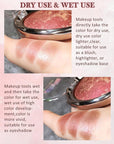 Baked Powder Blush, Glow Marbleized Blush Powder Palette,Lightweight Shimmery Cruelty-Free face Blush for Cheeks,Eyeshadow & Highlight,Makeup Gift for Women rubores de maquillaje(0.49Ounce)-04