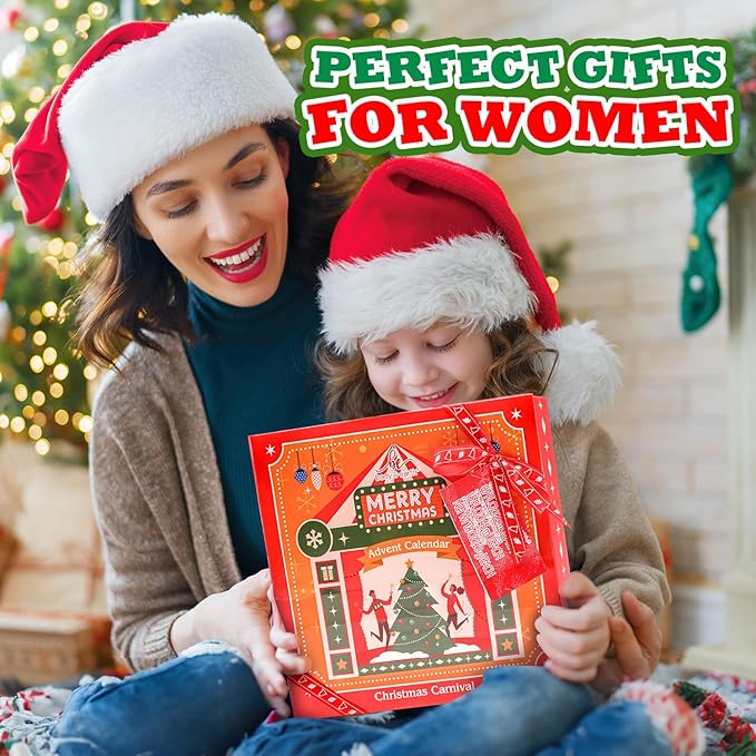 2025 Advent Calendar, New Year Gifts for Women with Hand Cream, Bubble Bath, Body Butter, Necklace, Bracelet, Brooch, Beauty Skincare Bath and Body Gift Set, 24 Days of Holiday Gift