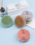 2 PC Silicone Exfoliating Body Scrubber, Silicone Body Shampoo Brush, Soft Silicone Loofah for Sensitive Skin, Shower Silicone Hair Scalp Massager, Easy to Clean, Lather Well(Gray&Green)
