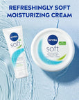 NIVEA Soft Refreshingly Soft Moisturizing Cream, Lightweight Body Moisturizer for Face, Body and Hands, Body Cream Enriched with Jojoba Oil and Vitamin E, 16 Oz Jar