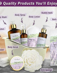 Spa Gift Baskets For Women - Luxury Bath Set With Lavender & Tea Tree Oil - Spa Kit Includes Body Wash, Bubble Bath, Lotion, Bath Salts, Body Scrub, Body Spray, Shower Puff, and Towel