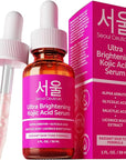 SeoulCeuticals Korean Skin Care Kojic Acid Serum Alpha Arbutin – Dark Spot Remover Corrector Glycolic Acid + Salicylic Acid K Beauty 1oz