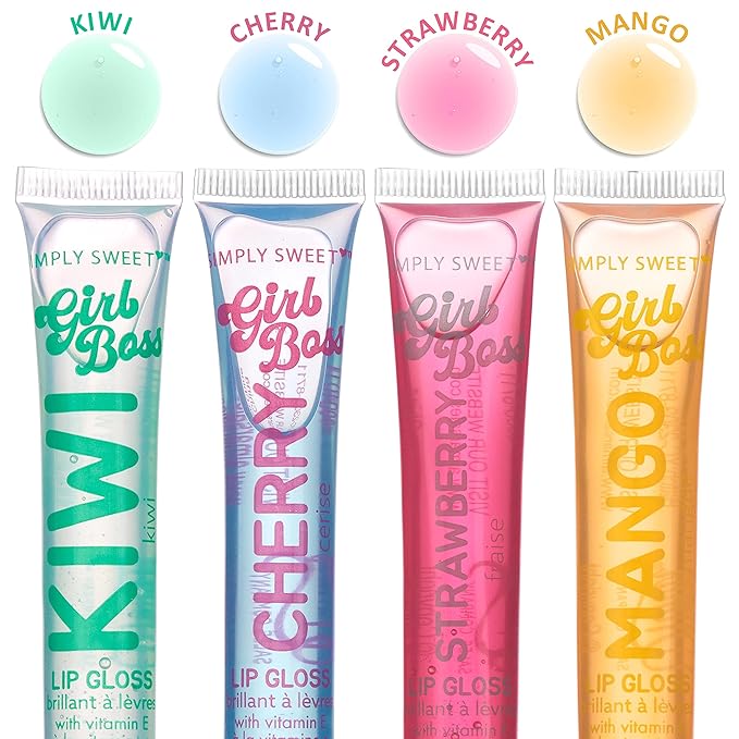 EXPRESSIONS 12pc Clear Lip Gloss Pack - Oils With Vitamin E and Essential Oils, Flavored Clear Tubes, Hydrating Glow Oil, Tinted Oil, Moisturizer