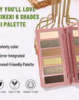 6 Colors Mini Naked Eyeshadow Makeup Palette Olive-colored Neutral Tone Eye Shadow Matte & Shimmer Nude Make Up Pallet with Mirror Blendable Highly Pigmented Travel Size Gift Kit 04