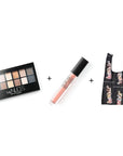 Maybelline New York Limited-Edition Fundles Send Nudes w/Eyeshadow Palette, Color Sensational Vivid Hot Lacquer Lip Gloss and Easy-Carry Nude Tote-Bag (Pack of 2)