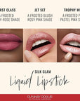 Runway Rogue Silk Glam Liquid Lipstick Lip Trio, Long Wear Frosted Liquid Lipstick Pack, (‘First Class’, ‘Jet Set’, ‘Trophy Wife’)