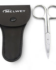 Eyebrow Scissors & Small Cuticle Scissors, Curved Blade Manicure TSA Scissors. Stainless-Steel Scissors for Eyelashes, Facial Hair, Pubic, Men Moustache & Beard.