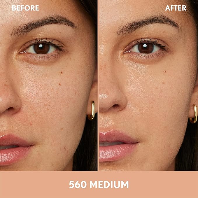 COVERGIRL Clean Fresh Nourishing Skin Tint, 560 Medium, Liquid Foundation, Dewy Finish, Infused with Coconut & Aloe, Vegan Formula