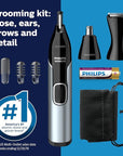 Philips Norelco Nose Trimmer 5000 for Nose, Ears, Eyebrows Trimming Kit, NT5600/62