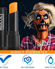 MEICOLY Orange Face Body Paint Stick for Halloween SFX Pumpkin Tiger Lion Cosplay Makeup,Orange Face Paint for Adults and Kids,Waterproof Eye Black Stick for Baseball Softball Football Lacrosse